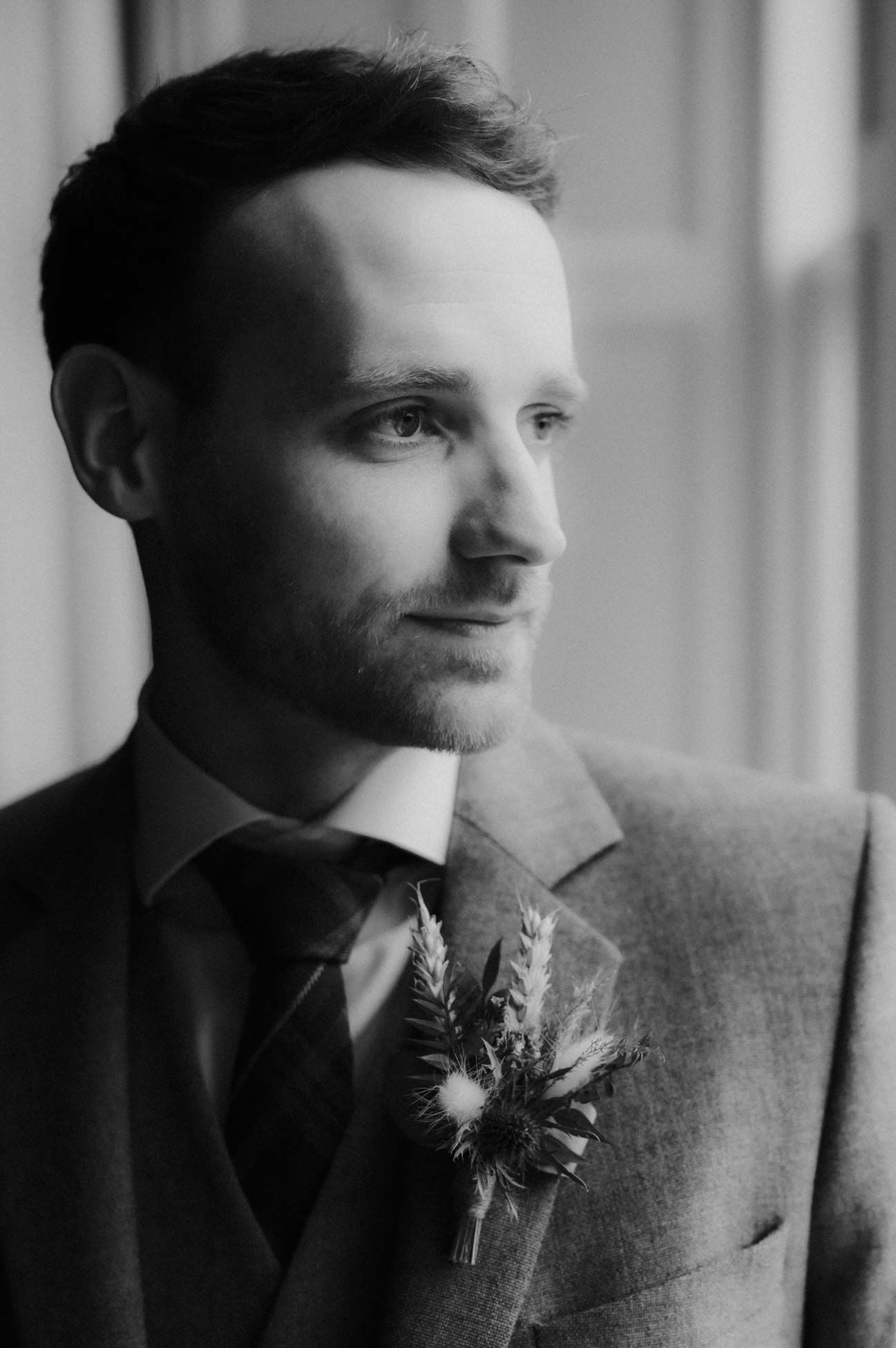 portrait of groom at Balbirnie house 